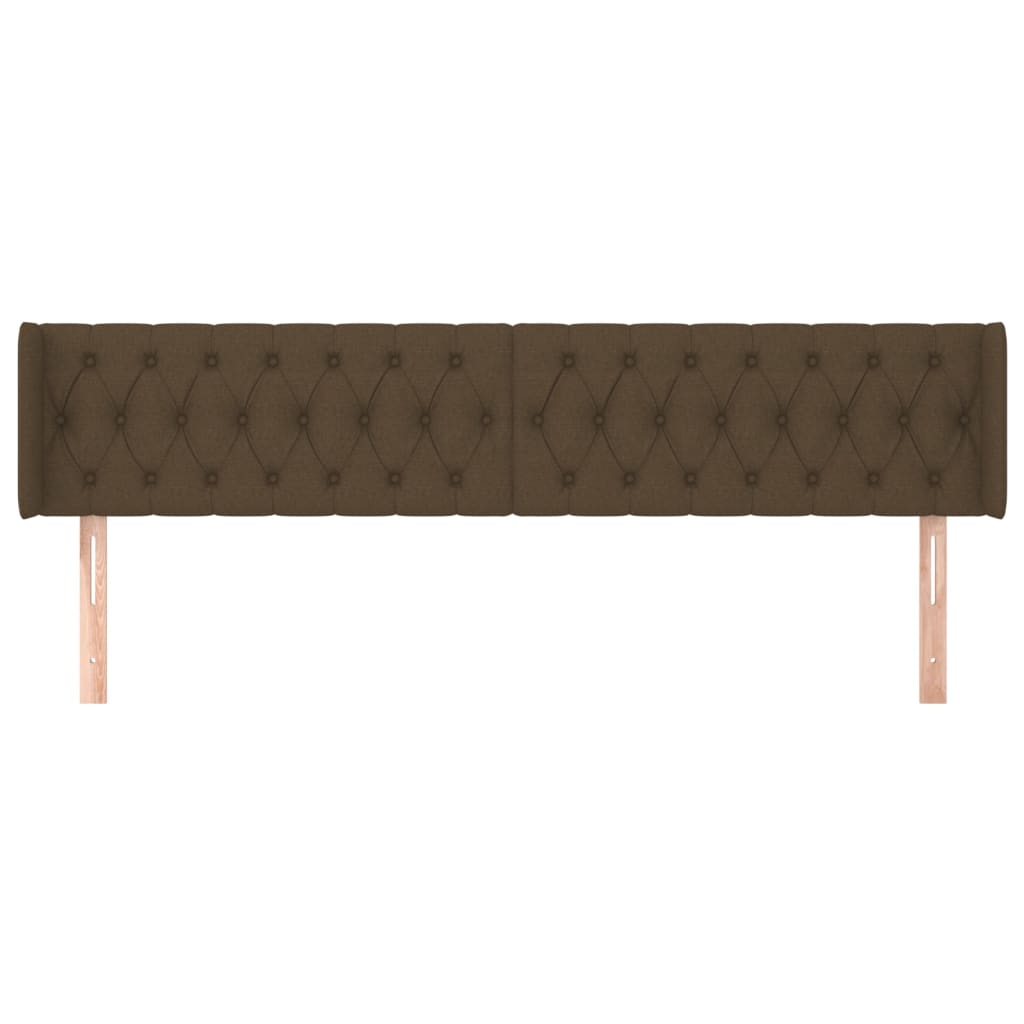Čelo Postele Typu Ušák Tmavě Hnědé 203X16X78/88 Cm Textil