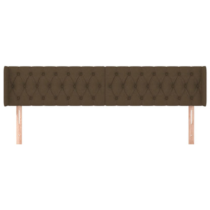 Čelo Postele Typu Ušák Tmavě Hnědé 203X16X78/88 Cm Textil