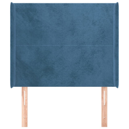 Čelo Postele Typu Ušák Tmavě Modrá 83X16X118/128 Cm Samet