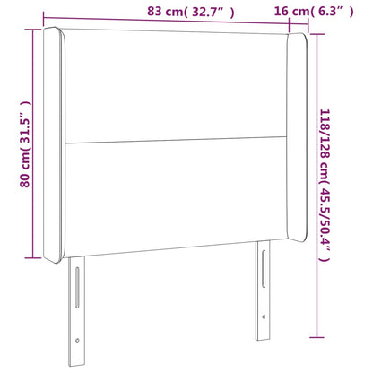 Čelo Postele Typu Ušák Tmavě Modrá 83X16X118/128 Cm Samet