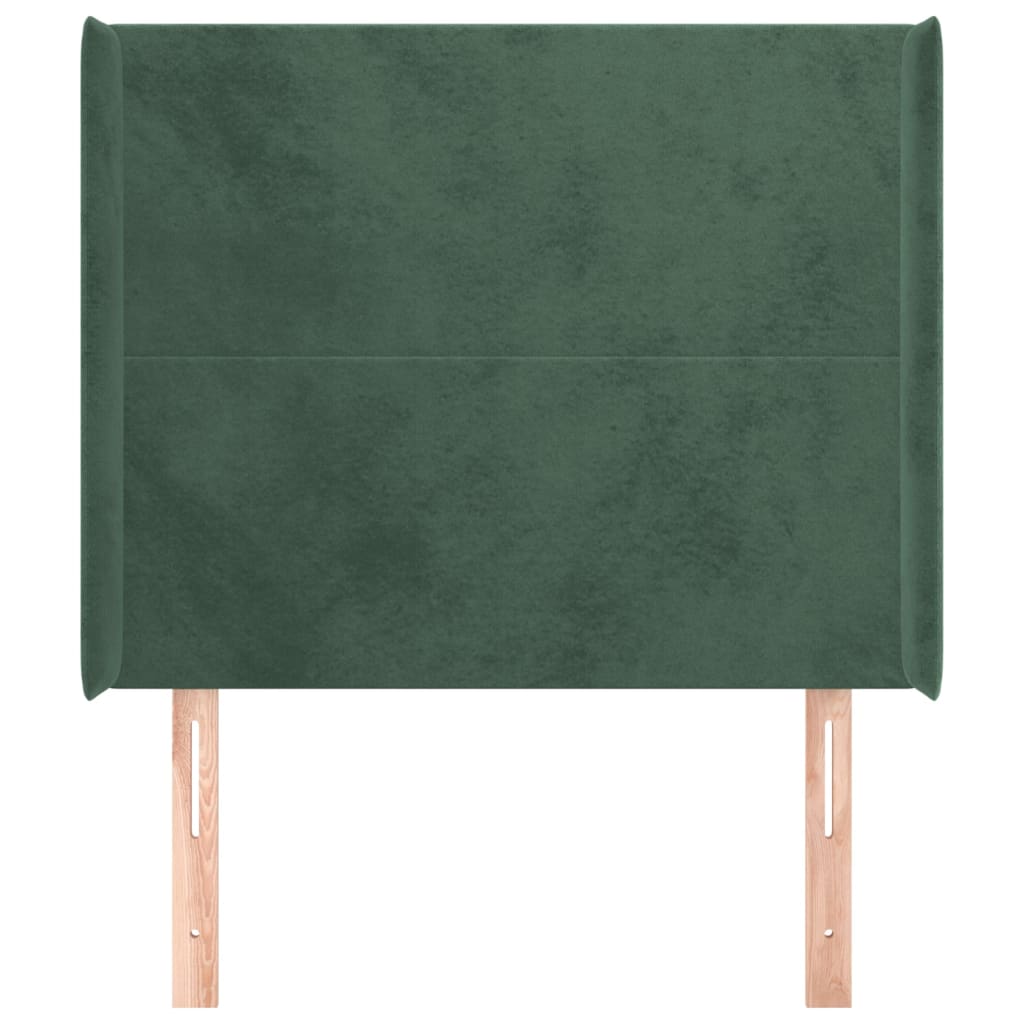 Čelo Postele Typu Ušák Tmavě Zelené 93X16X118/128 Cm Samet