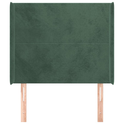 Čelo Postele Typu Ušák Tmavě Zelené 93X16X118/128 Cm Samet