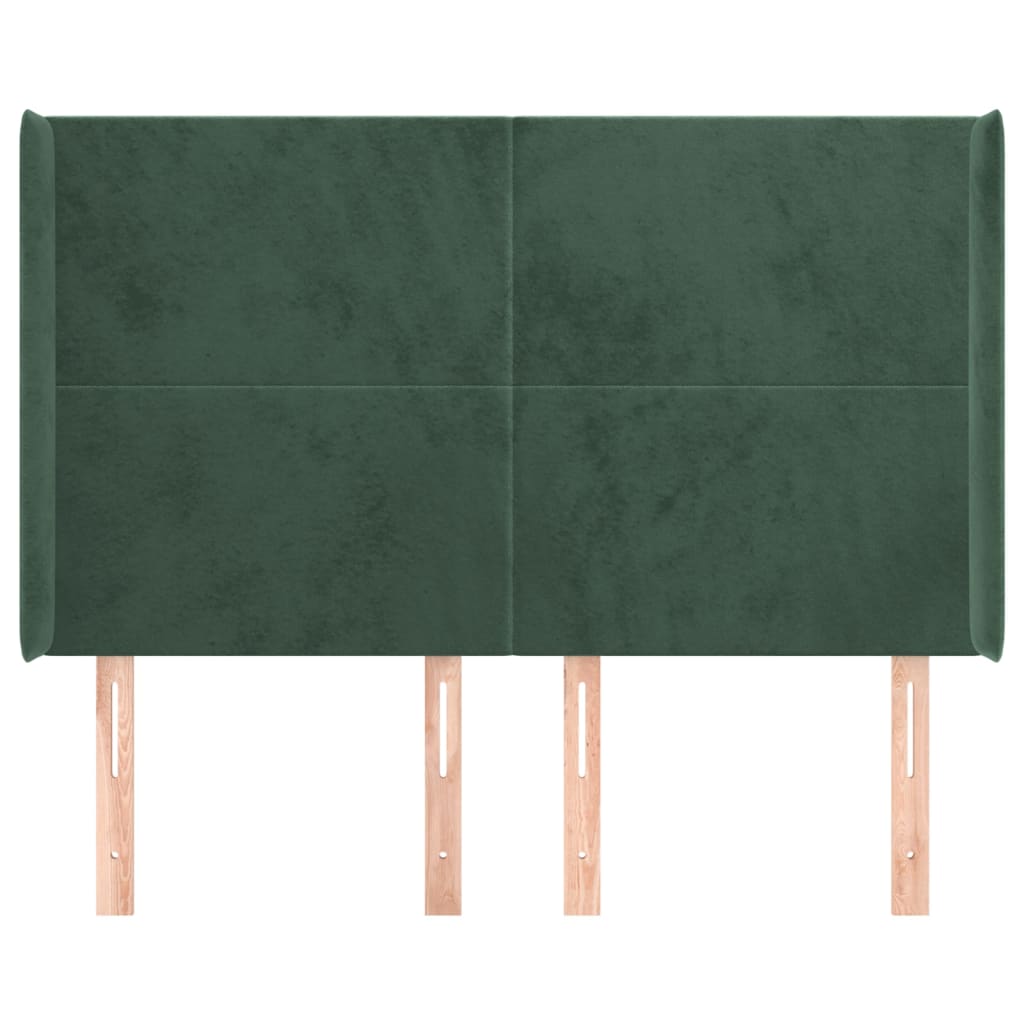 Čelo Postele Typu Ušák Tmavě Zelená 147X16X118/128 Cm Samet