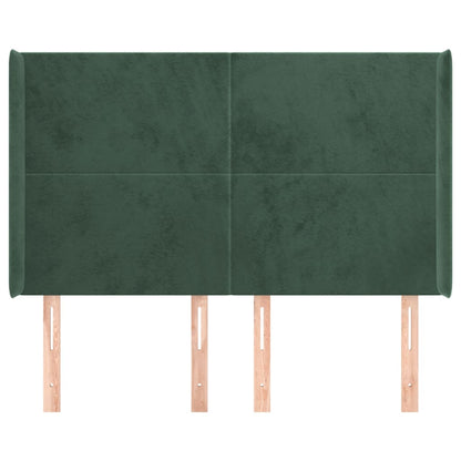 Čelo Postele Typu Ušák Tmavě Zelená 147X16X118/128 Cm Samet