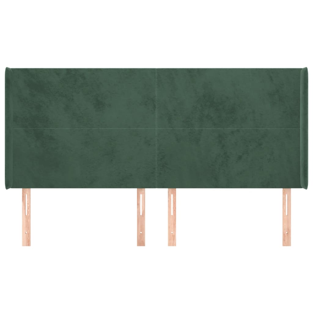 Čelo Postele Typu Ušák Tmavě Zelená 163X16X118/128 Cm Samet