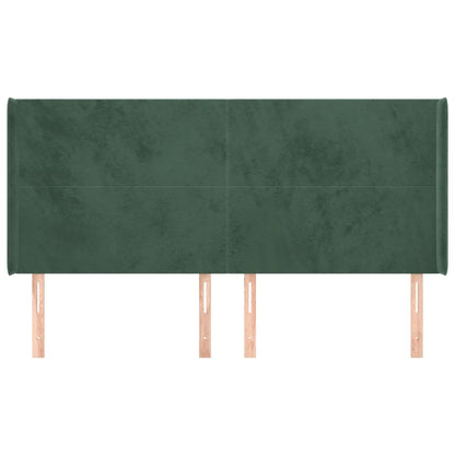 Čelo Postele Typu Ušák Tmavě Zelená 163X16X118/128 Cm Samet
