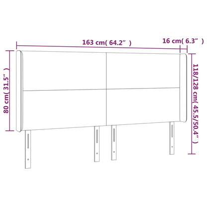 Čelo Postele Typu Ušák Tmavě Zelená 163X16X118/128 Cm Samet