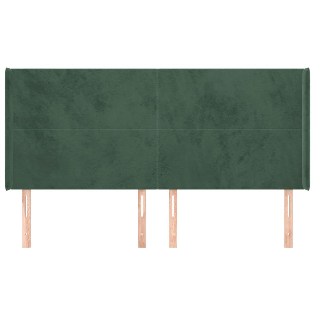 Čelo Postele Typu Ušák Tmavě Zelená 183X16X118/128 Cm Samet