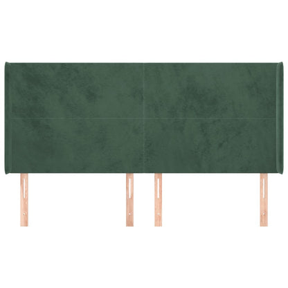 Čelo Postele Typu Ušák Tmavě Zelená 183X16X118/128 Cm Samet