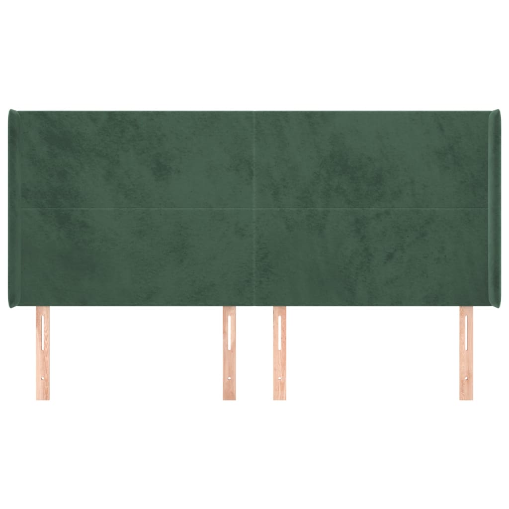 Čelo Postele Typu Ušák Tmavě Zelená 203X16X118/128 Cm Samet