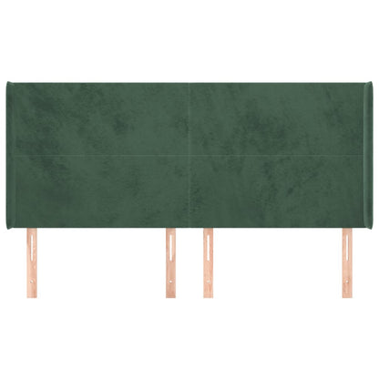 Čelo Postele Typu Ušák Tmavě Zelená 203X16X118/128 Cm Samet