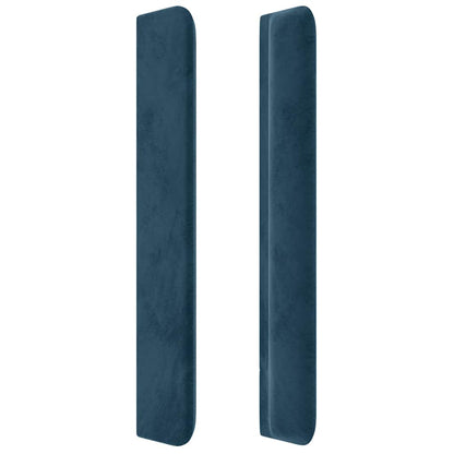 Čelo Postele Typu Ušák Tmavě Modrá 203X16X118/128 Cm Samet