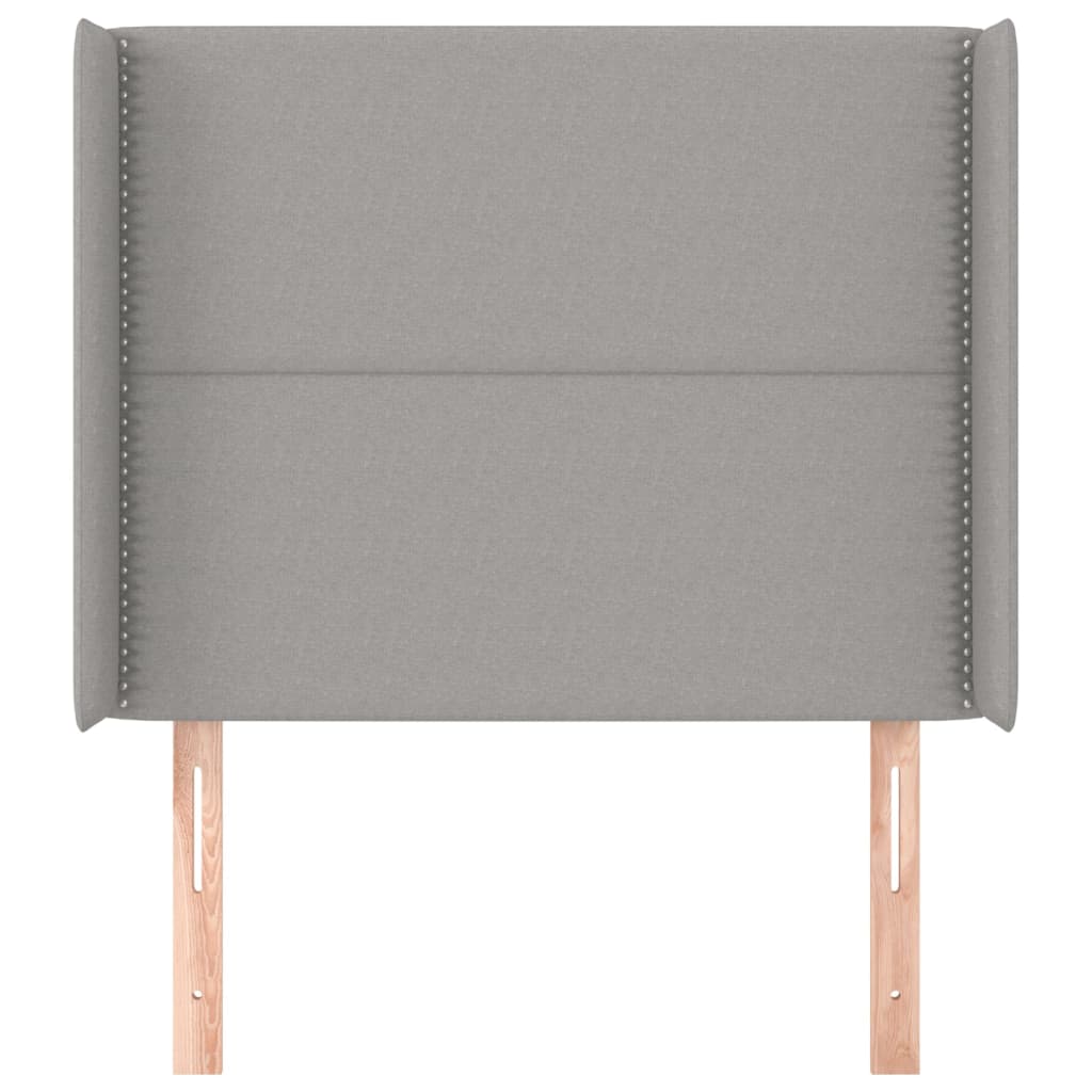 Čelo Postele Typu Ušák Světle Šedé 93X16X118/128 Cm Textil