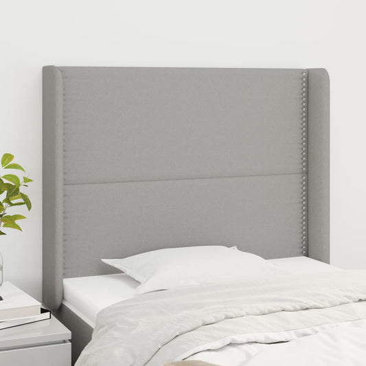 Čelo Postele Typu Ušák Světle Šedé 93X16X118/128 Cm Textil