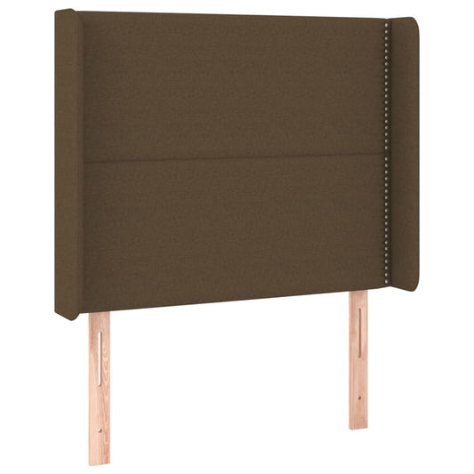Čelo Postele Typu Ušák Tmavě Hnědé 93X16X118/128 Cm Textil