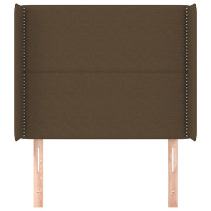 Čelo Postele Typu Ušák Tmavě Hnědé 93X16X118/128 Cm Textil