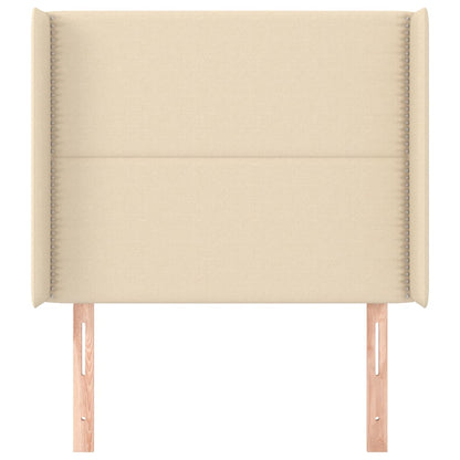 Čelo Postele Typu Ušák Krémové 93X16X118/128 Cm Textil