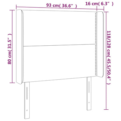 Čelo Postele Typu Ušák Modré 93X16X118/128 Cm Textil