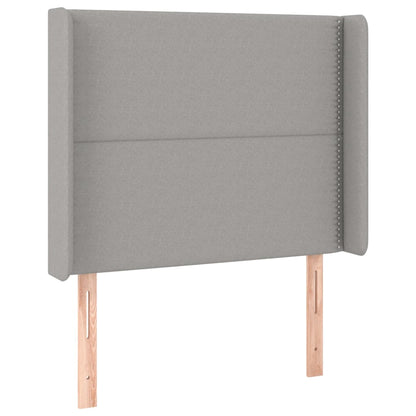 Čelo Postele Typu Ušák Světle Šedé 103X16X118/128 Cm Textil