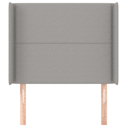 Čelo Postele Typu Ušák Světle Šedé 103X16X118/128 Cm Textil
