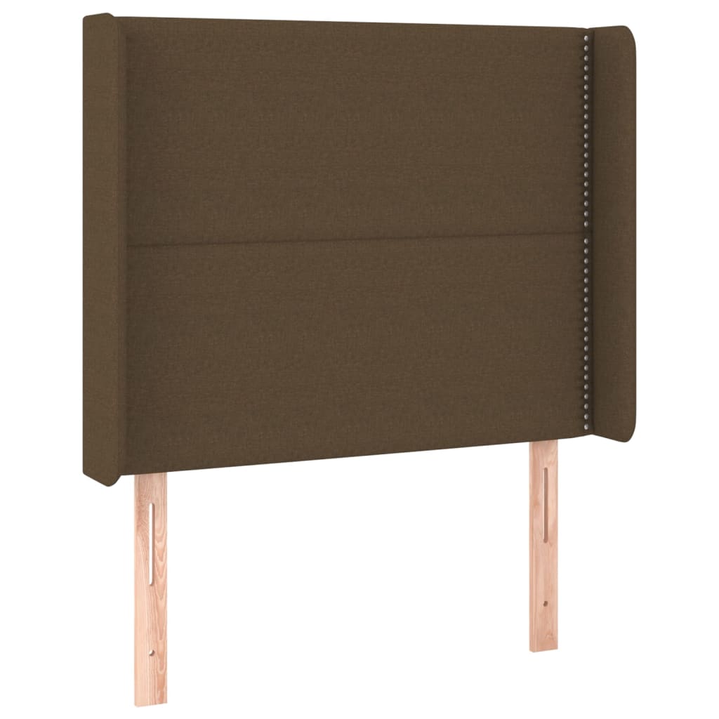 Čelo Postele Typu Ušák Tmavě Hnědé 103X16X118/128 Cm Textil