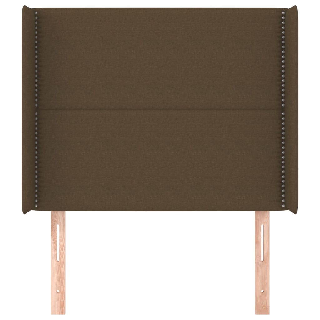 Čelo Postele Typu Ušák Tmavě Hnědé 103X16X118/128 Cm Textil