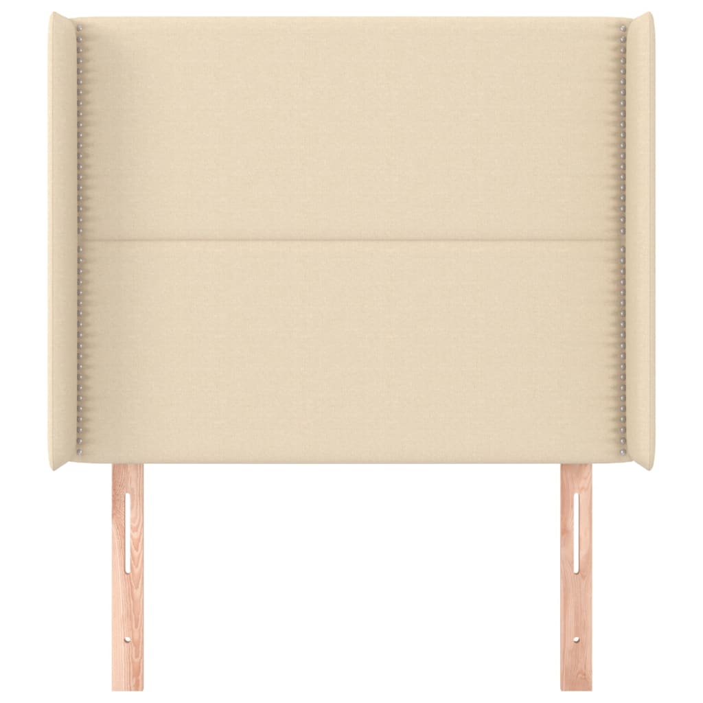Čelo Postele Typu Ušák Krémové 103X16X118/128 Cm Textil