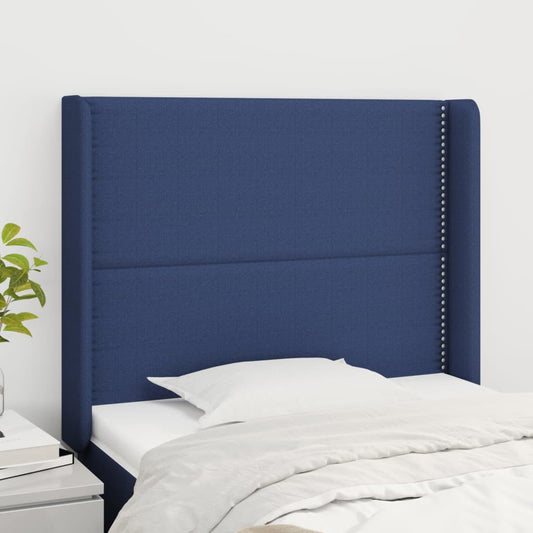Čelo Postele Typu Ušák Modré 103X16X118/128 Cm Textil