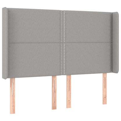 Čelo Postele Typu Ušák Světle Šedé 147X16X118/128 Cm Textil