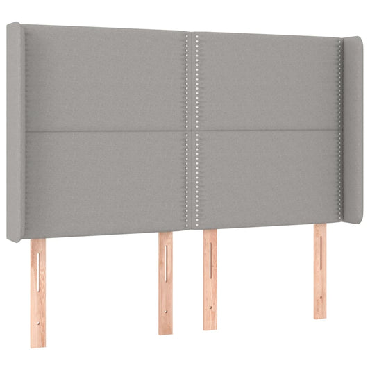 Čelo Postele Typu Ušák Světle Šedé 147X16X118/128 Cm Textil