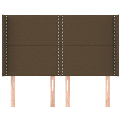 Čelo Postele Typu Ušák Tmavě Hnědé 147X16X118/128 Cm Textil