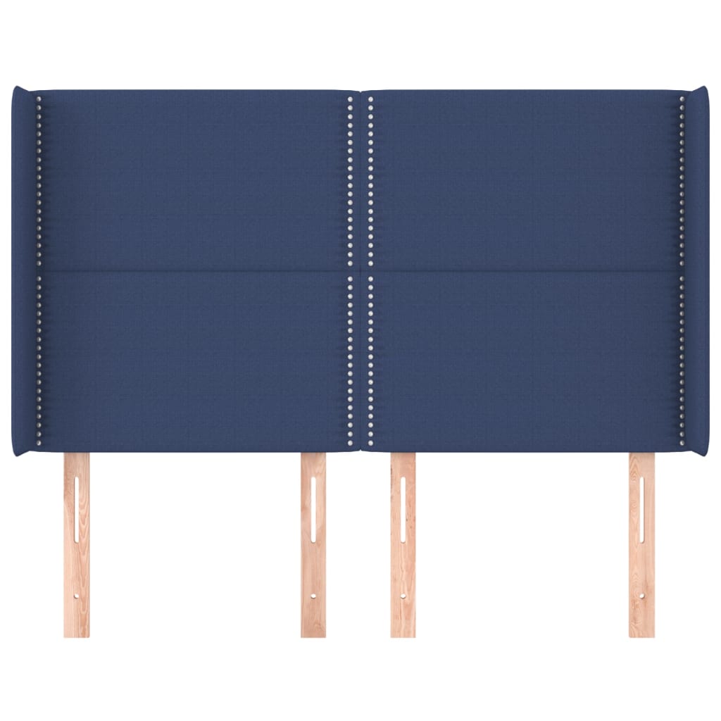 Čelo Postele Typu Ušák Modré 147X16X118/128 Cm Textil