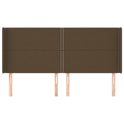 Čelo Postele Typu Ušák Tmavě Hnědé 183X16X118/128 Cm Textil