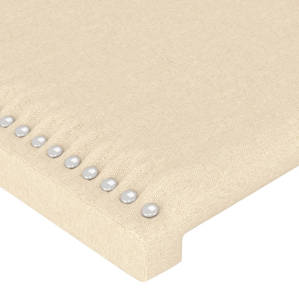 Čelo Postele Typu Ušák Krémové 183X16X118/128 Cm Textil