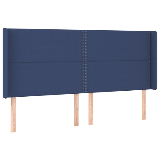 Čelo Postele Typu Ušák Modré 183X16X118/128 Cm Textil