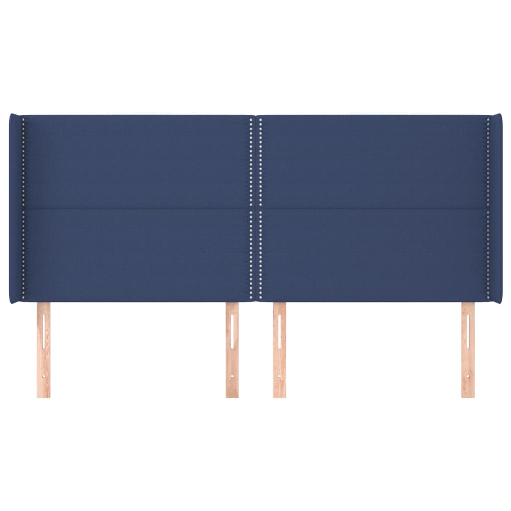 Čelo Postele Typu Ušák Modré 183X16X118/128 Cm Textil