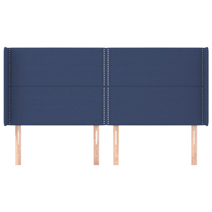 Čelo Postele Typu Ušák Modré 183X16X118/128 Cm Textil