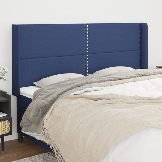 Čelo Postele Typu Ušák Modré 183X16X118/128 Cm Textil