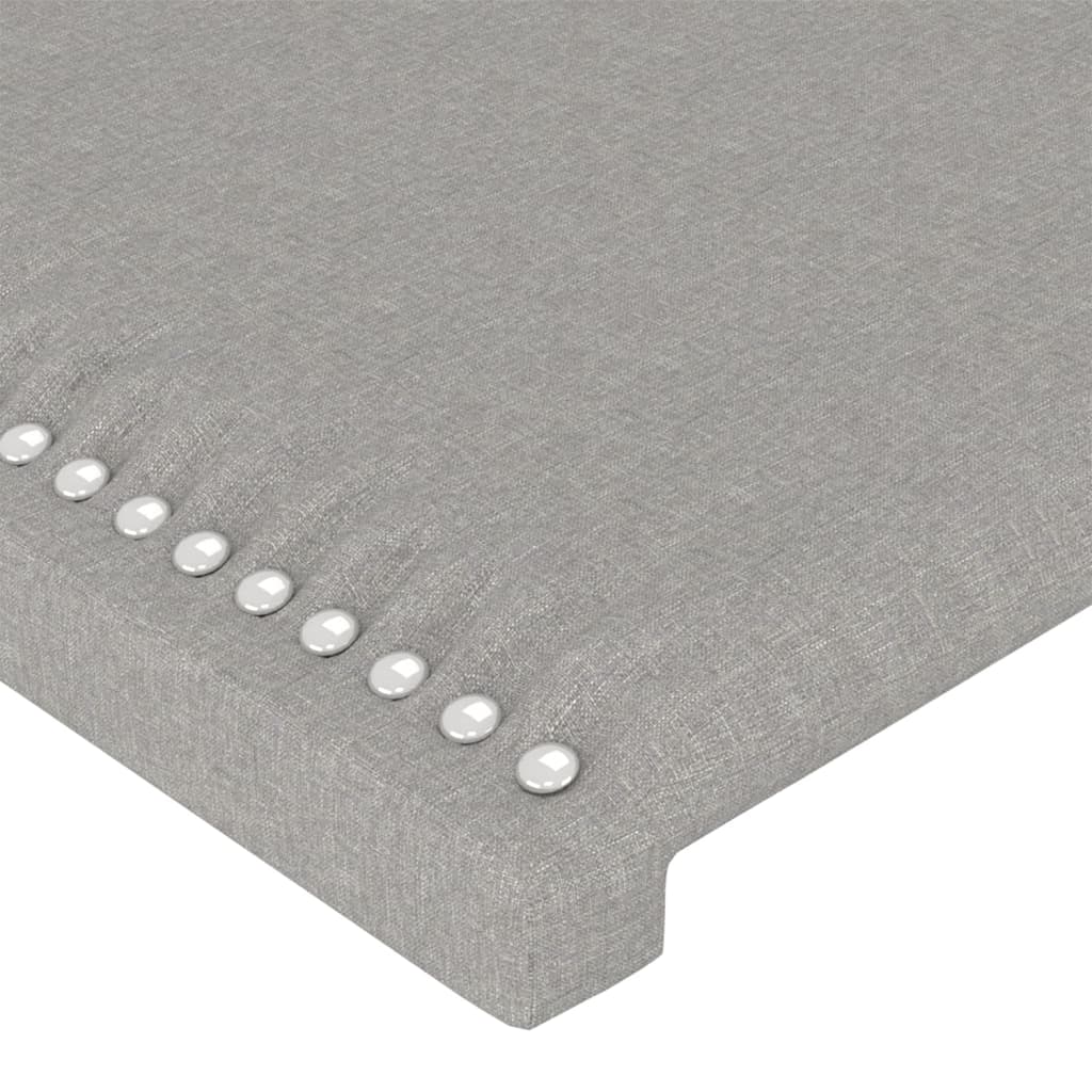 Čelo Postele Typu Ušák Světle Šedé 203X16X118/128 Cm Textil