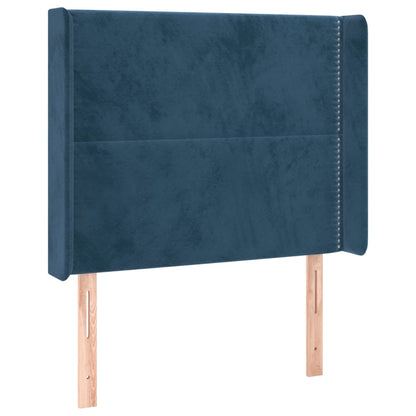 Čelo Postele Typu Ušák Tmavě Modrá 83X16X118/128 Cm Samet