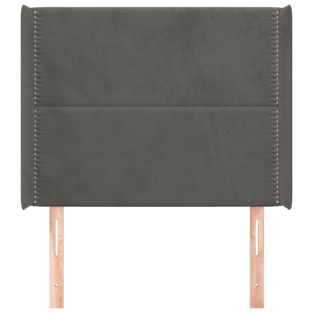 Čelo Postele Typu Ušák Tmavě Šedé 93X16X118/128 Cm Samet