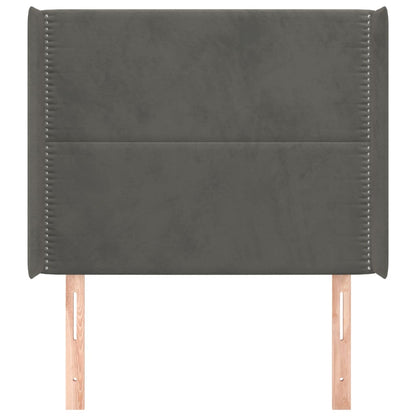 Čelo Postele Typu Ušák Tmavě Šedé 93X16X118/128 Cm Samet