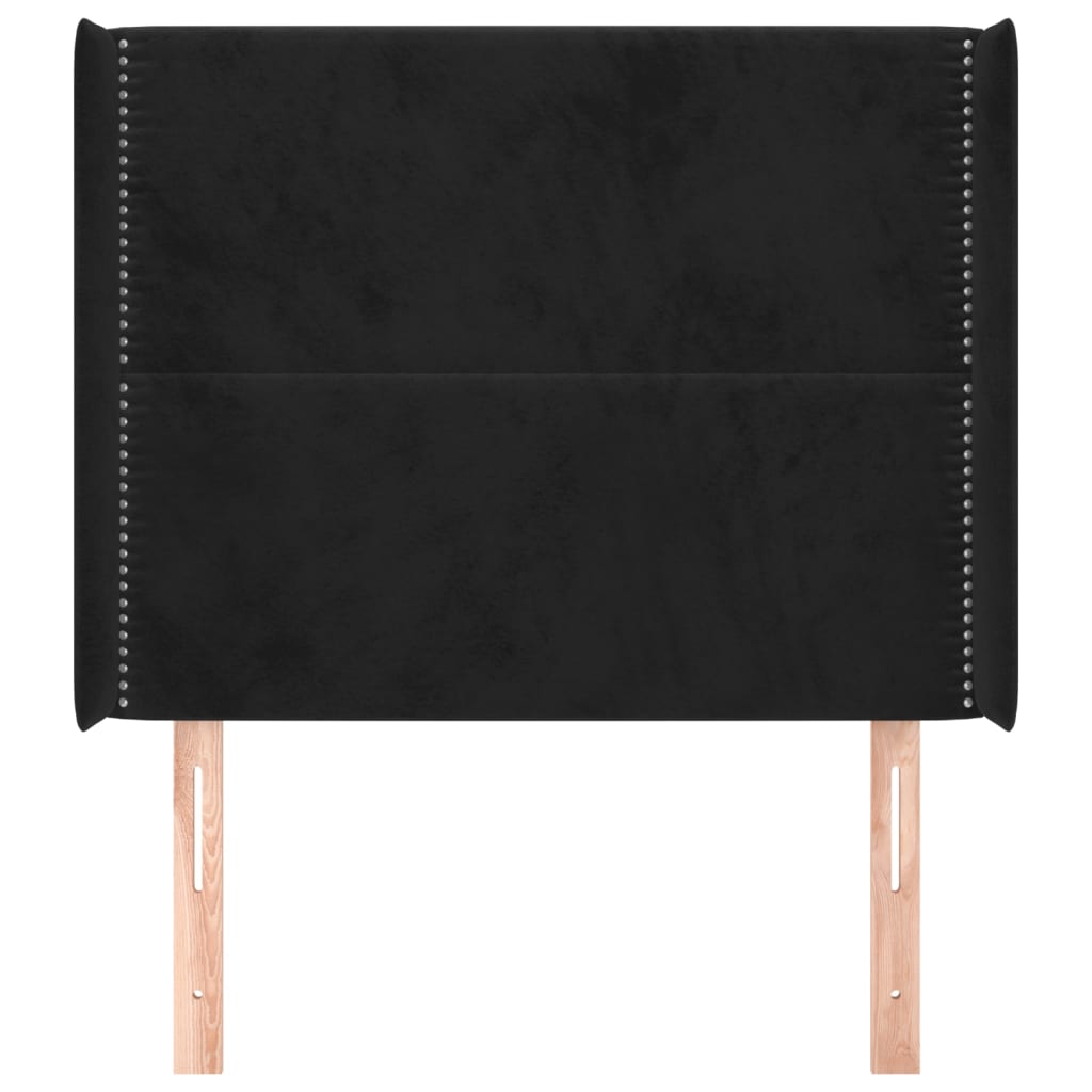 Čelo Postele Typu Ušák Černé 93X16X118/128 Cm Samet