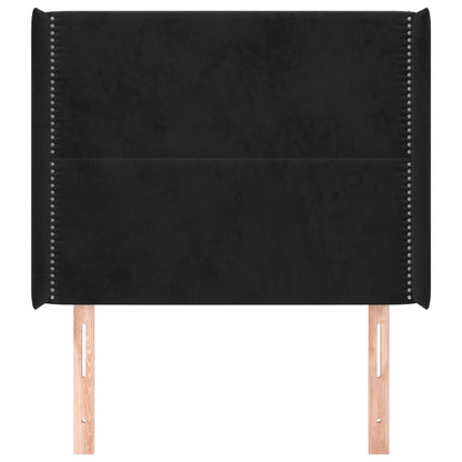 Čelo Postele Typu Ušák Černé 93X16X118/128 Cm Samet
