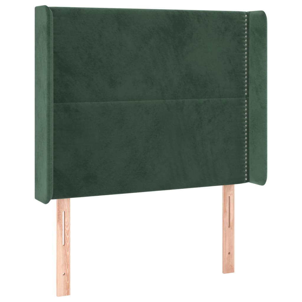 Čelo Postele Typu Ušák Tmavě Zelené 93X16X118/128 Cm Samet