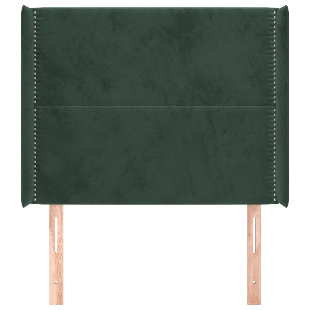 Čelo Postele Typu Ušák Tmavě Zelené 93X16X118/128 Cm Samet
