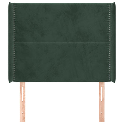 Čelo Postele Typu Ušák Tmavě Zelené 93X16X118/128 Cm Samet