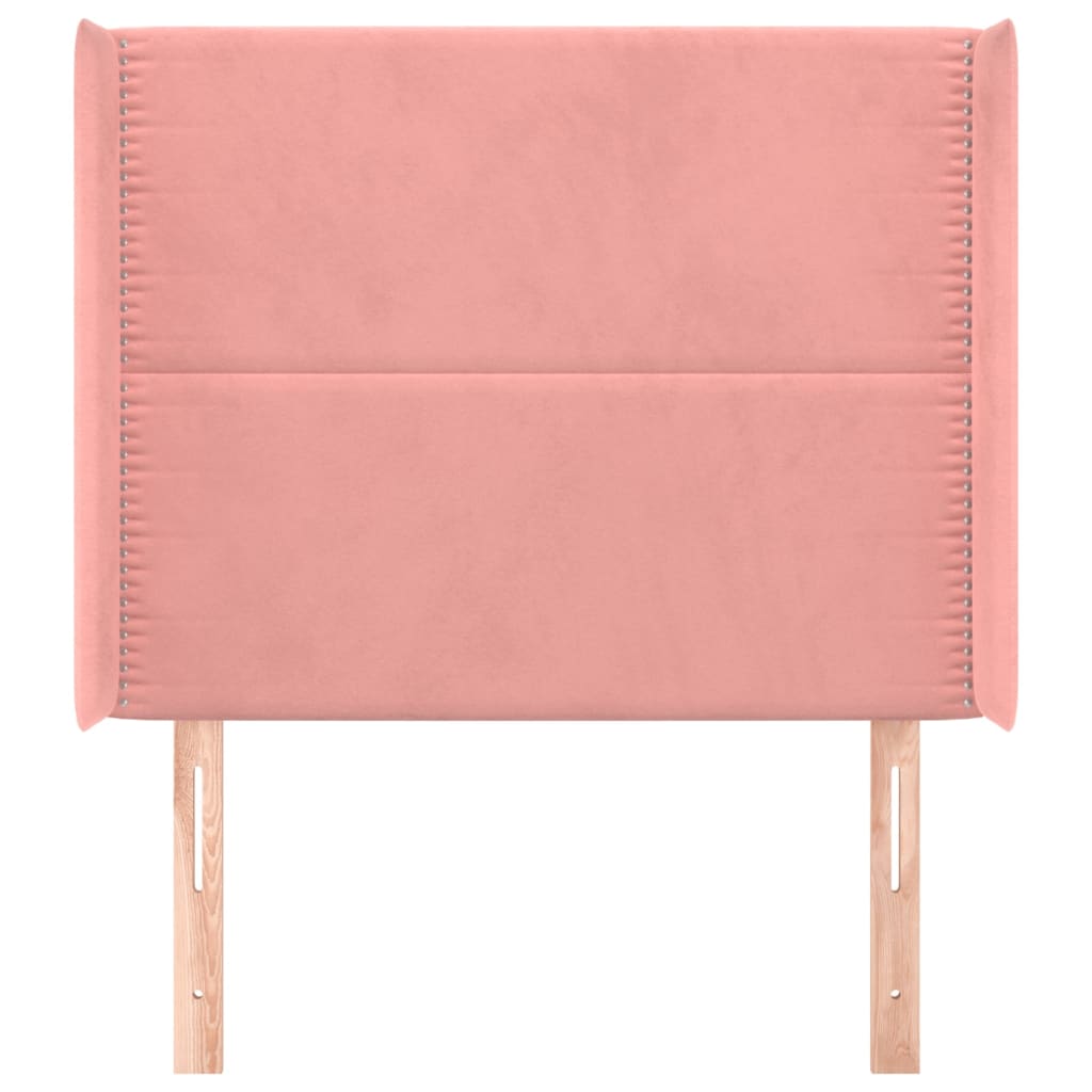 Čelo Postele Typu Ušák Růžové 93X16X118/128 Cm Samet