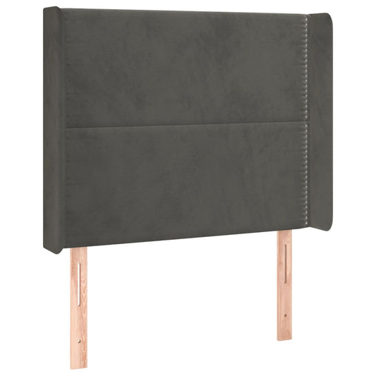 Čelo Postele Typu Ušák Tmavě Šedé 103X16X118/128 Cm Samet