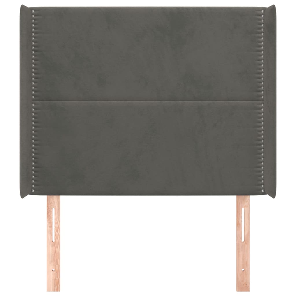 Čelo Postele Typu Ušák Tmavě Šedé 103X16X118/128 Cm Samet